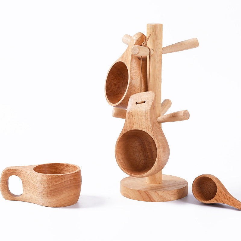 Nordic Cup Rubber Wood Coffee Cup Creative Tea Cup Wood Water Cup Handy Cup Wood Cup