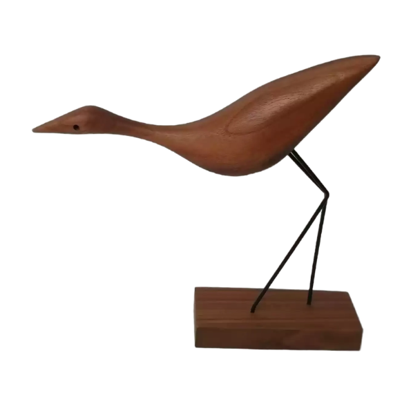 Crane walnut ornament wooden wood carving living room TV cabinet decoration