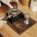 58mm Wood Coffee Distributor and Espresso Tamper Holder Coffee Machine Accessories Protafilter Stand with Non-Slip Base Tools