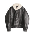 Lamb velvet motorcycle short leather jacket for women