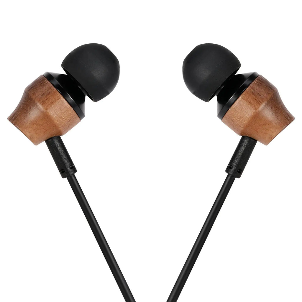 ELFINEAR Wood Earphone Headphones In-Ear Monitors Wired Headpones With Mic