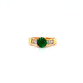Emerald and Diamond Ring in 18K Yellow Gold - KGR 12599-0