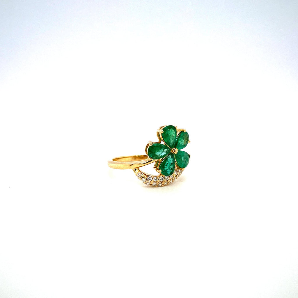 Emerald and Diamond Ring in 14K Yellow Gold - KGR 15209-1