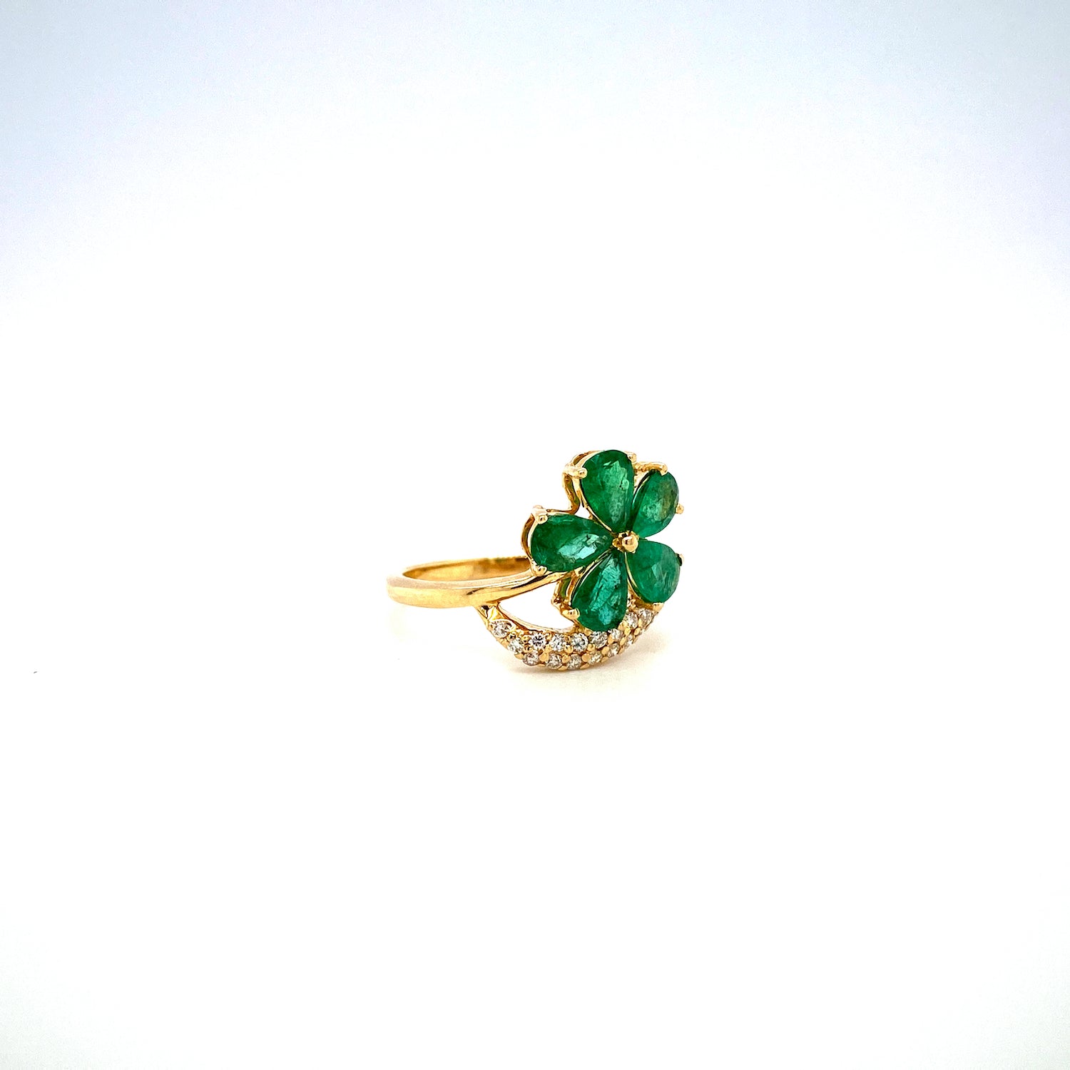 Emerald and Diamond Ring in 14K Yellow Gold - KGR 15209-1
