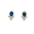 Sapphire and Diamond Earrings in 18K White Gold - KGT 31357-0