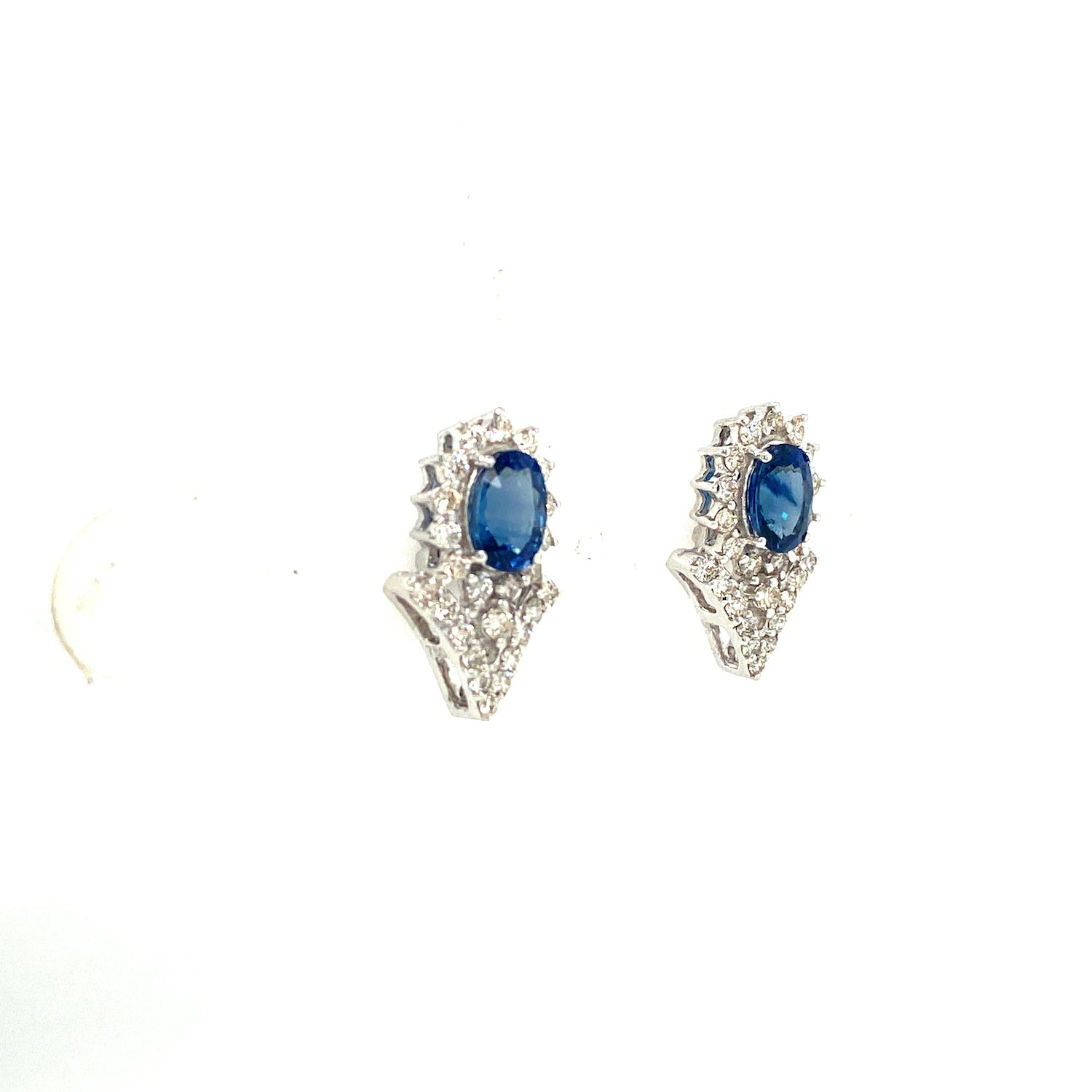 Sapphire and Diamond Earrings in 18K White Gold - KGT 31357-1