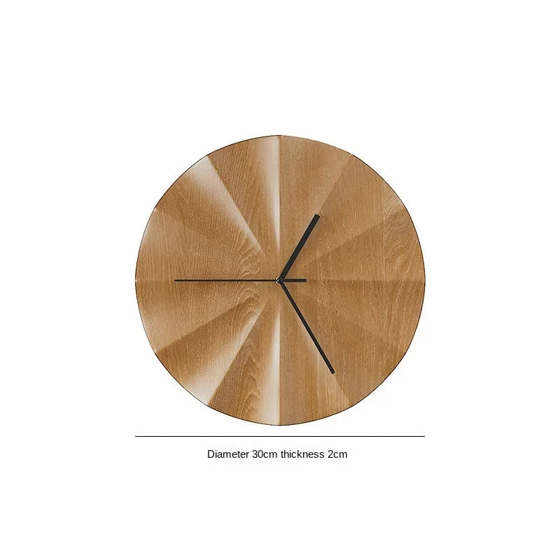 Wood Wall Clocks Modern Simple Chinese Home Sound Off Hanging Clock Living Room Metal Hang Wall Clocks Art Decor No Punching