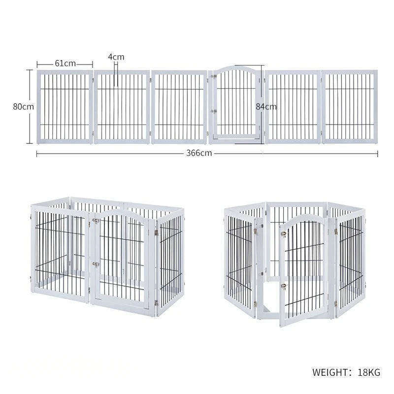 Wooden Pet Fence Dog Fence Freely Combinable Pet Isolation Door Indoor Foldable Dog Cage for Small and Medium Dogs Pet Supplies