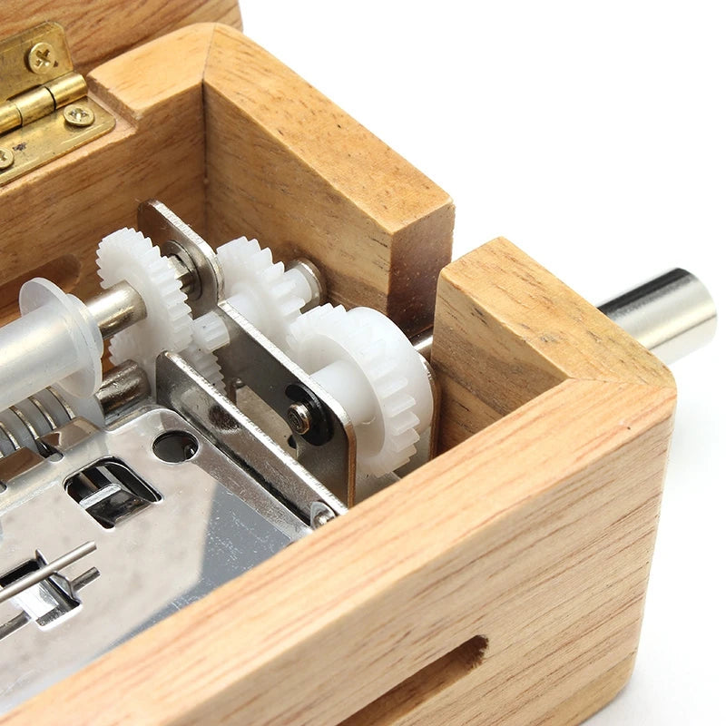 Wooden 15 Tone Hand Music Box with 10 Paper Tape Puncher DIY Hand-cranked Music Box Birthday Prese Music Decor