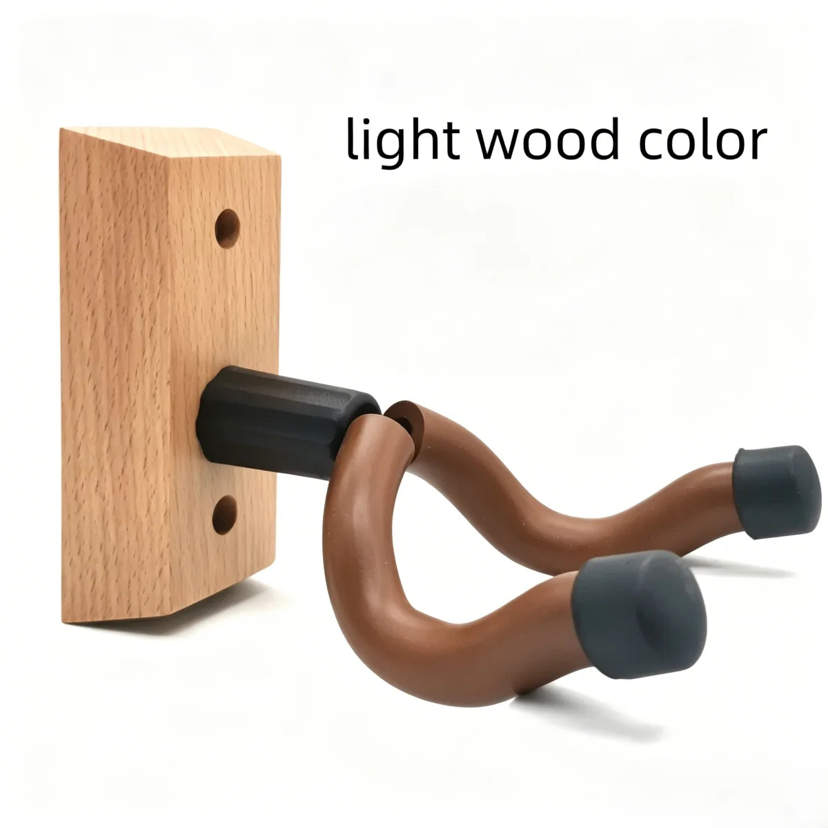 Wood Guitar Wall Mount, Dark/Light Color U-Shaped Rotating Hook Hanger Stand for Acoustic/Electric Guitar&Bass&Banjo