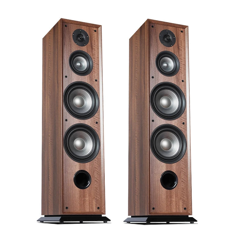 High-end tower 2.0 front speaker living room three-band passive HiFi floor-to-ceiling home stereo wooden speaker