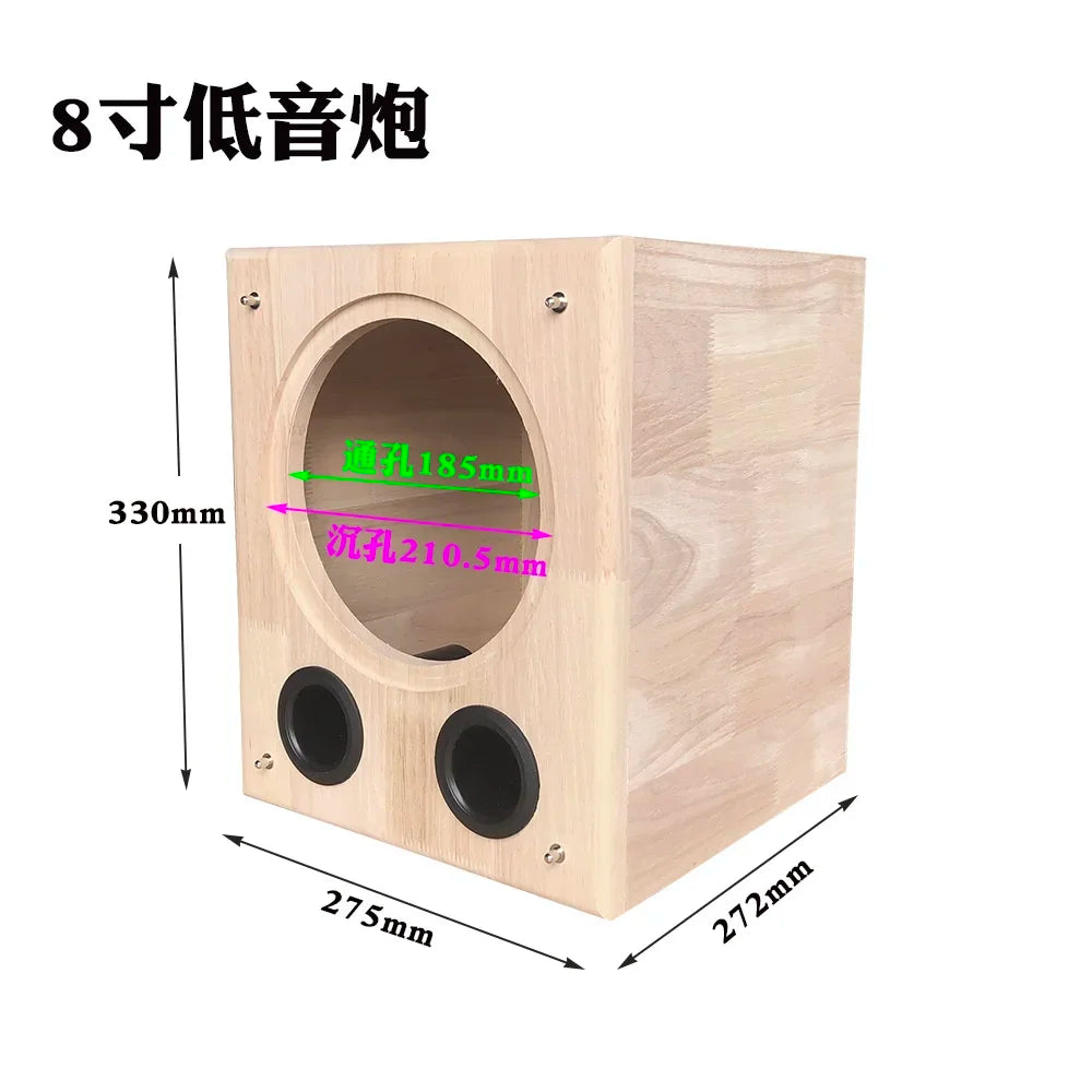 "4" 5" 6.5" 8" Speaker Empty Box - Solid Wood 2-Way Enclosure for Car Audio & Outdoor Sound System DIY Upgrade"（1pcs）