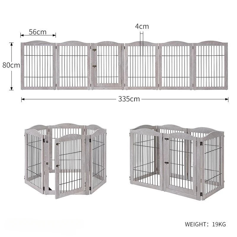 Wooden Pet Fence Dog Fence Freely Combinable Pet Isolation Door Indoor Foldable Dog Cage for Small and Medium Dogs Pet Supplies