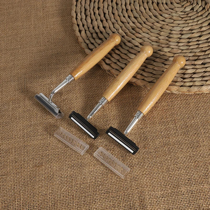 1 pcs Manual Razor Eco Friendly Natural Bamboo Handle Shaving Razors for men women hotel home travel use
