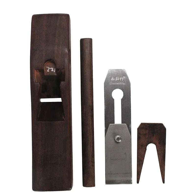 Professional Woodworking Hand Planer Set with Black Sandalwood Handle, Ideal for Craftsman's Workbench