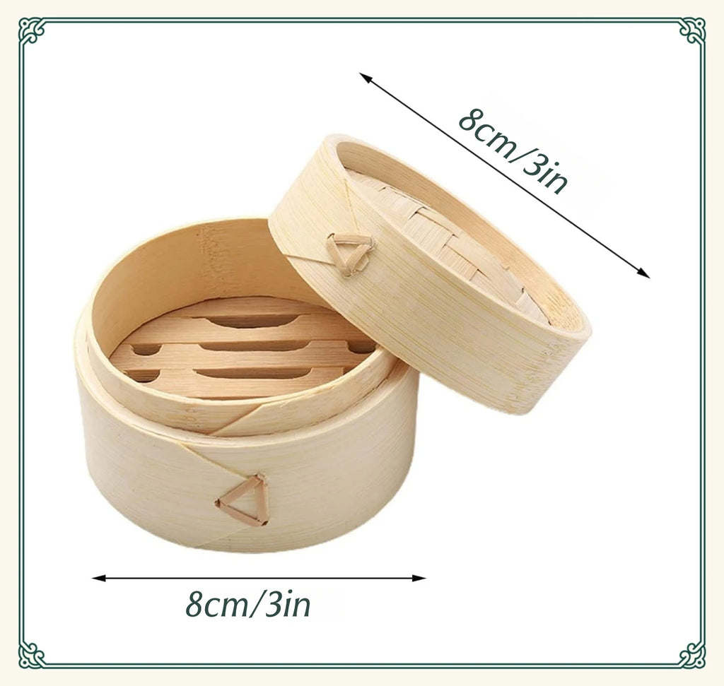 10-30Pack 3 In Mini Bamboo Steamer Appetizer Display Catered Event For Wedding Favor Little Dumpling Party Baby Shower Birthday