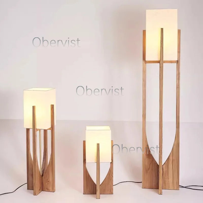 Nordic Designers Solid Wood Floor Lamp – Wooden Standing Lamp for Living Room Bedroom Sofa Bedside Home Decor