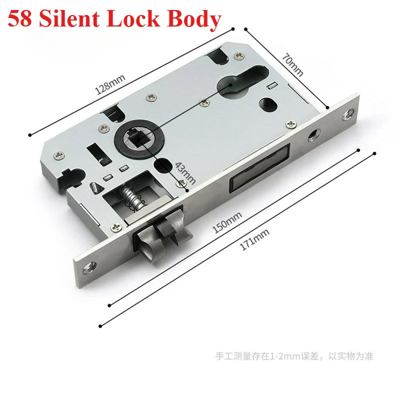 Wooden Style Bedroom Door Lock, Indoor Door Handle, Universal Silent Office and Household Wooden Door Lock