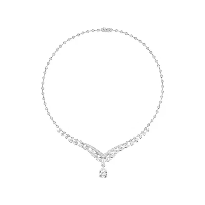 10k White Gold Pear Cut & Round Cut total 6.8ctw DEF VS Lab Grown Diamond Main stone 1CT(IGI) Laxury Jewelry For Lady