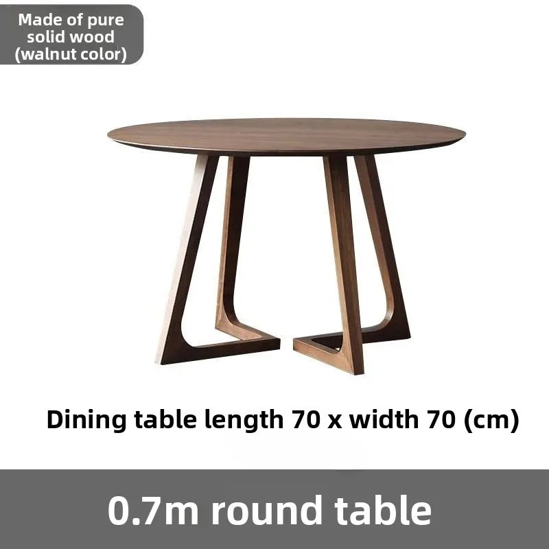 Rubberwood Solid Wood Furniture Round Dining TableModern Study Desk with V-LegsSafeRounded EdgesEco-Friendly Home Office Table