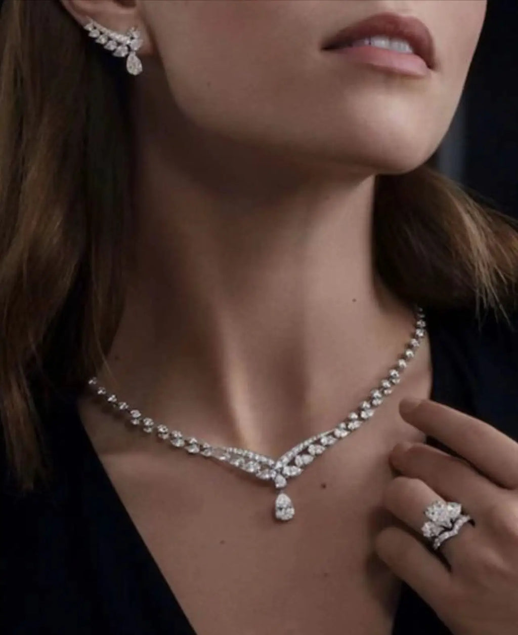 10k White Gold Pear Cut & Round Cut total 6.8ctw DEF VS Lab Grown Diamond Main stone 1CT(IGI) Laxury Jewelry For Lady
