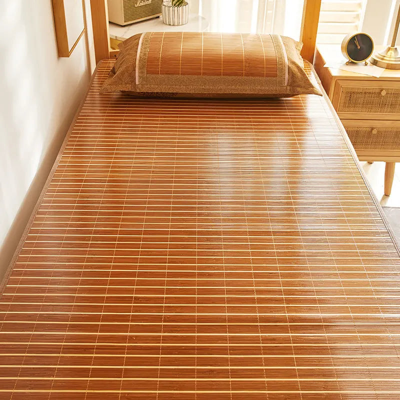Double-sided bamboo mat summer bed, single bed for student dormitory, rattan mat, bunk bed, grass mat household ice silk bedding