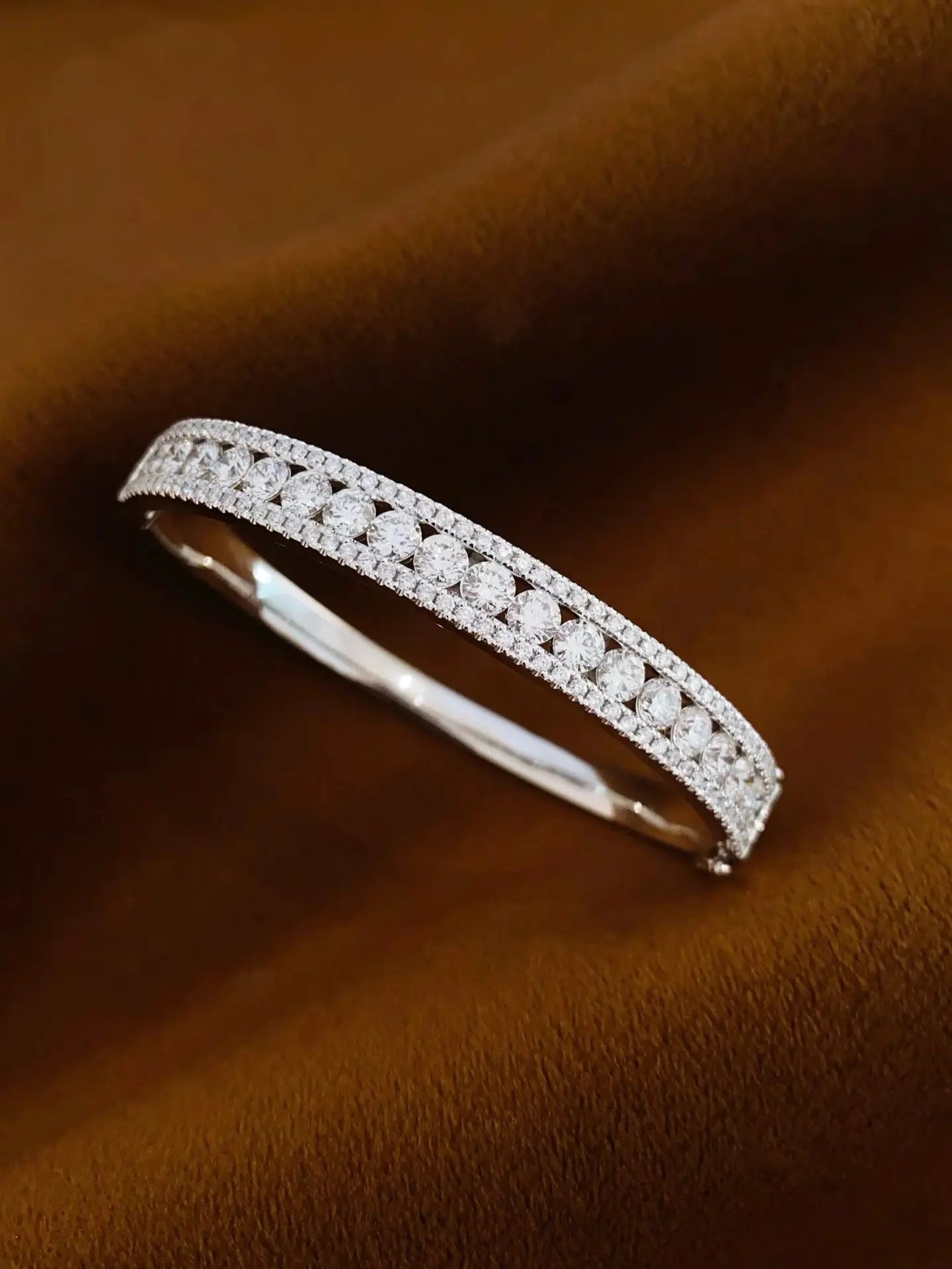 18K gold solid genuine gold laboratory-grown diamond 5-carat full-set diamond bracelet 925 silver inlaid jewelry customization