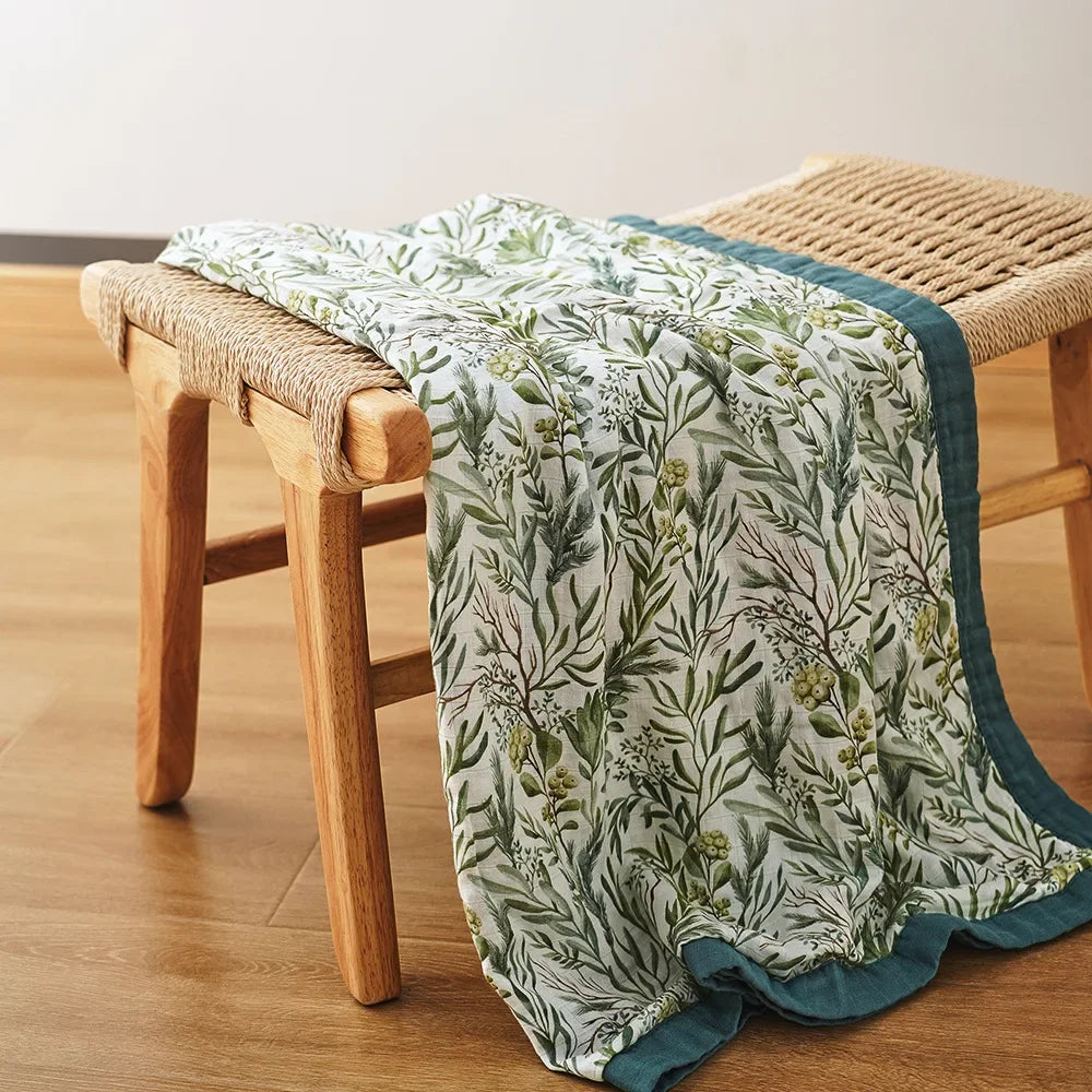 2 Layer Bamboo Baby Blanket Baby  Swaddle Bath Towel Bamboo Cotton Blanket