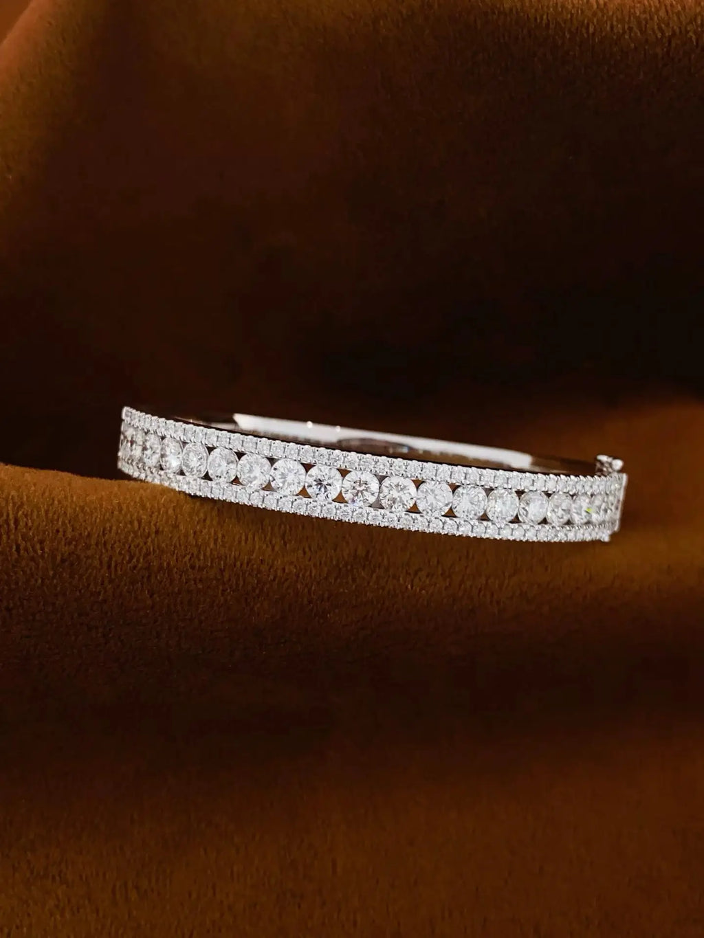 18K gold solid genuine gold laboratory-grown diamond 5-carat full-set diamond bracelet 925 silver inlaid jewelry customization