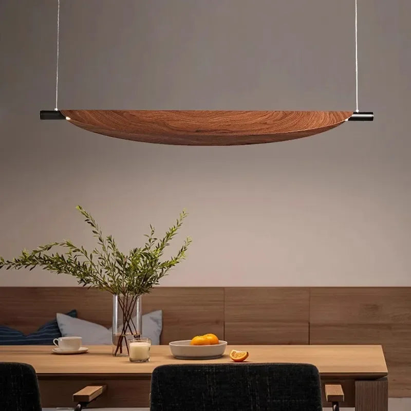 Wooden LED Pendant Lights for Living Dining Room Leaf Chandelier Home Decor Indoor Hanging Design Fixture Suspension Luminaire