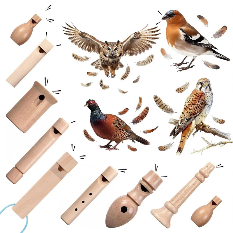 Wooden Bird Call Whistle Musical Noisemaker Fun Outdoor Exploration Education Kids Birthday Party Classroom Rewards