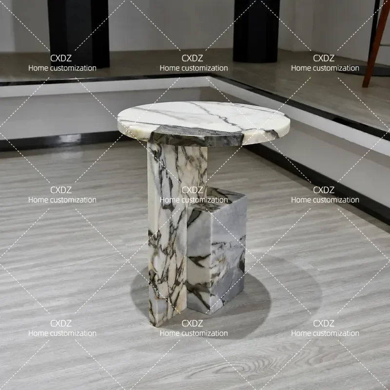 Fantao Nordic natural marble sofa edge light luxury bedside table small apartment simple corner customization