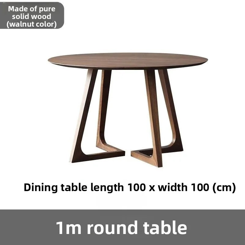 Rubberwood Solid Wood Furniture Round Dining TableModern Study Desk with V-LegsSafeRounded EdgesEco-Friendly Home Office Table