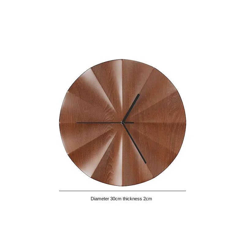 Wood Wall Clocks Modern Simple Chinese Home Sound Off Hanging Clock Living Room Metal Hang Wall Clocks Art Decor No Punching