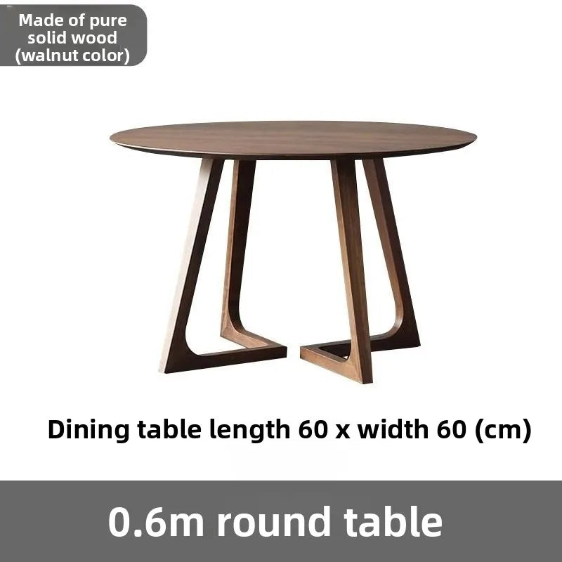 Rubberwood Solid Wood Furniture Round Dining TableModern Study Desk with V-LegsSafeRounded EdgesEco-Friendly Home Office Table