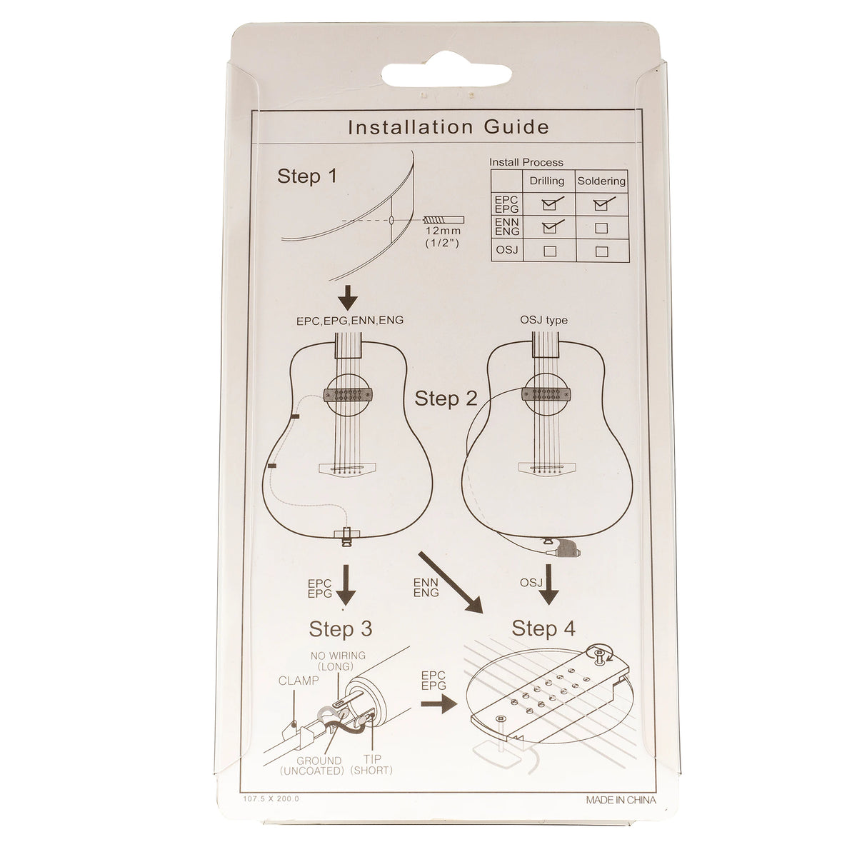 Artec WSH12-OSJ Alnico 5 Humbucker Maple/Walnut Wood Cover Soundhole Pickup 9.6K with OSJ Jack for Acoustic Guitar