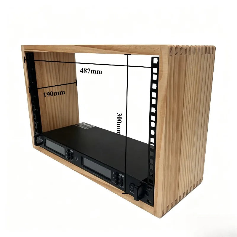 Solid Wood Audio Rack, 18mm Hardwood, Mortise-Tenon Joint & Anti-Slip Pads, 4U/6U Smooth Oil Finish for Studio Stage HiFi