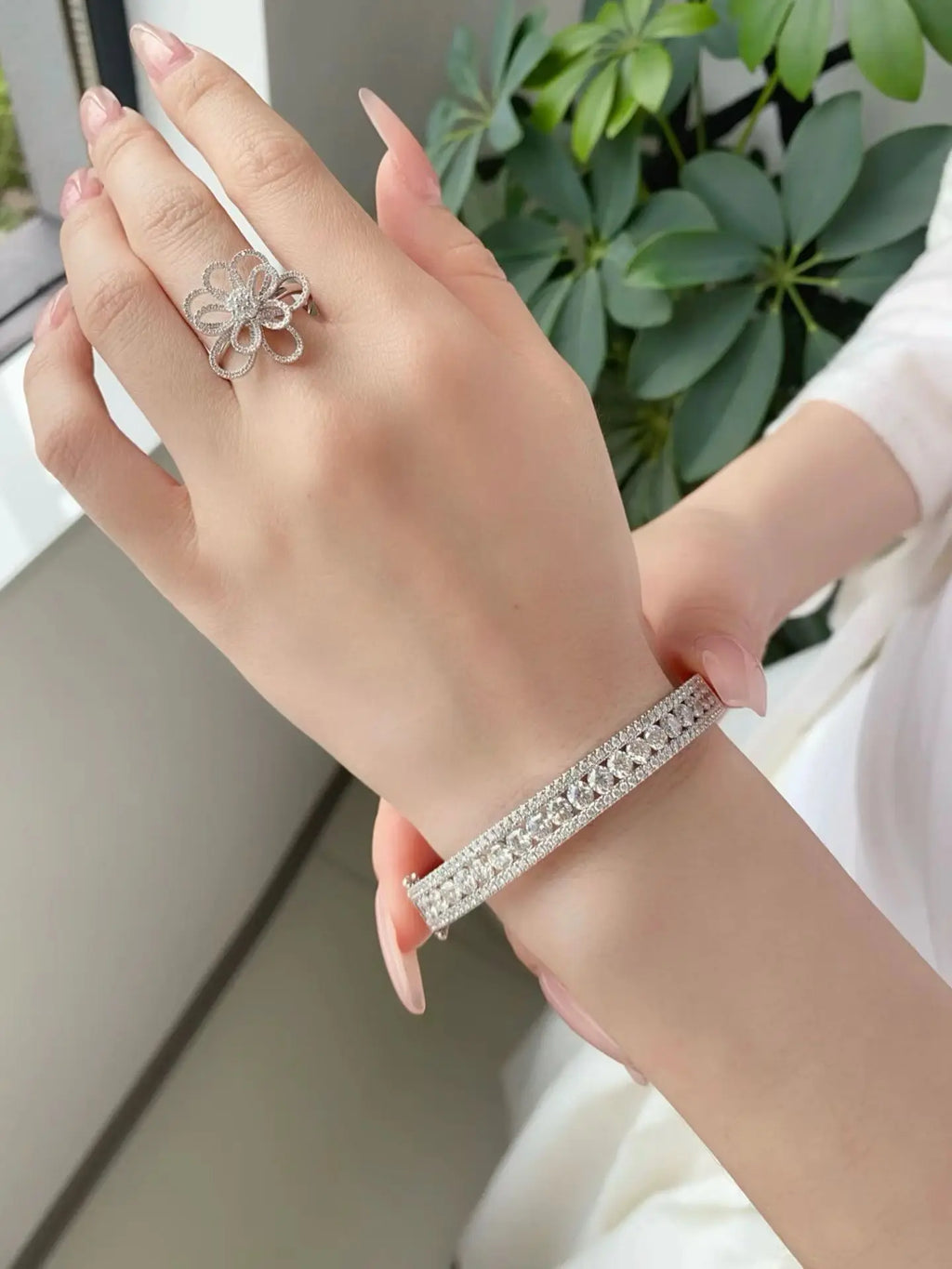 18K gold solid genuine gold laboratory-grown diamond 5-carat full-set diamond bracelet 925 silver inlaid jewelry customization
