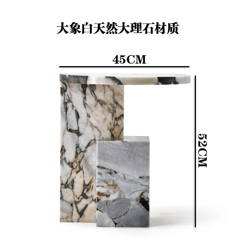 Fantao Nordic natural marble sofa edge light luxury bedside table small apartment simple corner customization