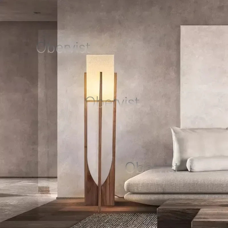 Nordic Designers Solid Wood Floor Lamp – Wooden Standing Lamp for Living Room Bedroom Sofa Bedside Home Decor