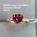 Certificated 18K Real Gold Natural 1.85ct Heart-Cut Tourmaline 0.024ct Diamond Proposal Ring Romantic Engagement Jewelry