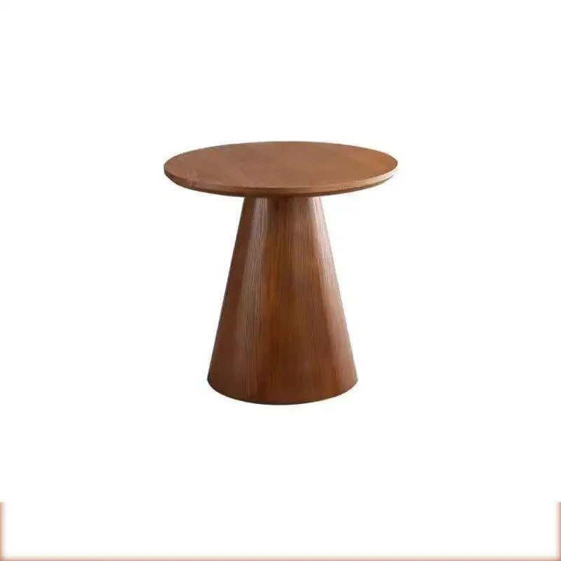 Nordic Solid Wood Coffee Table Small Round Luxury Home Side Table Minimalist Living Room Tea Table Wabi-Sabi Style End Tables