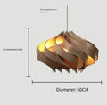 Wood Art Pendant Light, Modern Art Warm LED Decor Lamp for Dining Room Bedroom Bedside Ambient Lighting