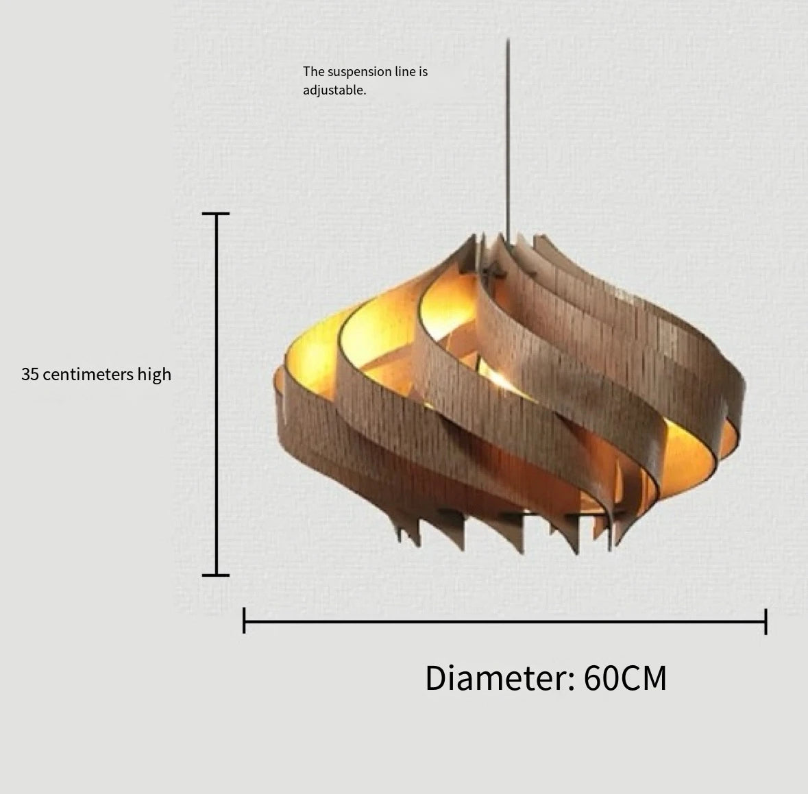 Wood Art Pendant Light, Modern Art Warm LED Decor Lamp for Dining Room Bedroom Bedside Ambient Lighting