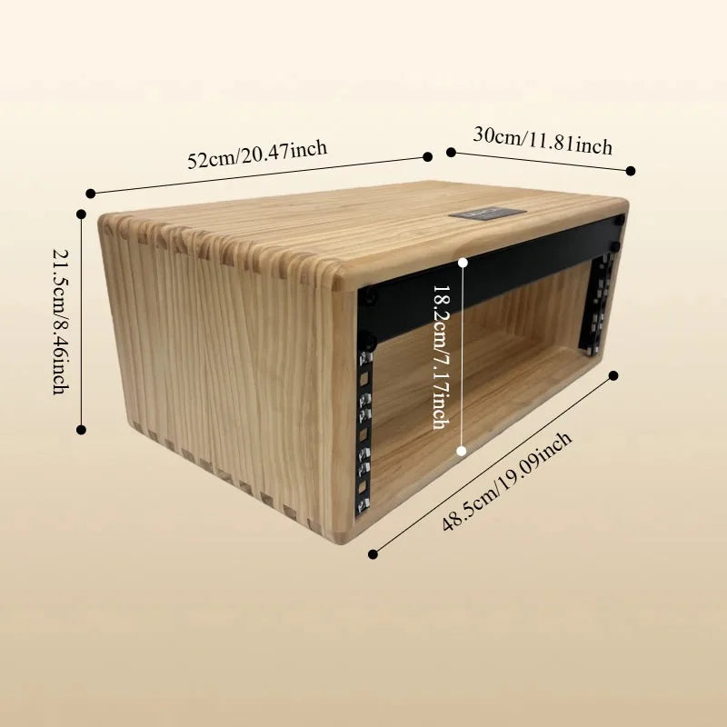 Solid Wood Audio Rack, 18mm Hardwood, Mortise-Tenon Joint & Anti-Slip Pads, 4U/6U Smooth Oil Finish for Studio Stage HiFi