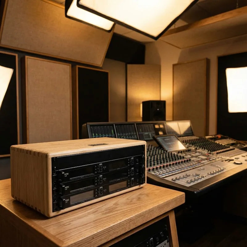 Solid Wood Audio Rack, 18mm Hardwood, Mortise-Tenon Joint & Anti-Slip Pads, 4U/6U Smooth Oil Finish for Studio Stage HiFi