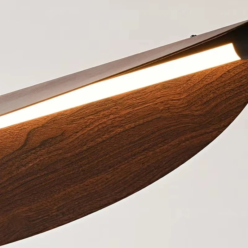 Wooden LED Pendant Lights for Living Dining Room Leaf Chandelier Home Decor Indoor Hanging Design Fixture Suspension Luminaire
