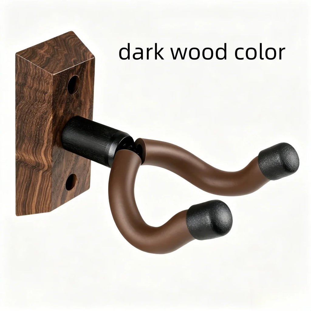 Wood Guitar Wall Mount, Dark/Light Color U-Shaped Rotating Hook Hanger Stand for Acoustic/Electric Guitar&Bass&Banjo