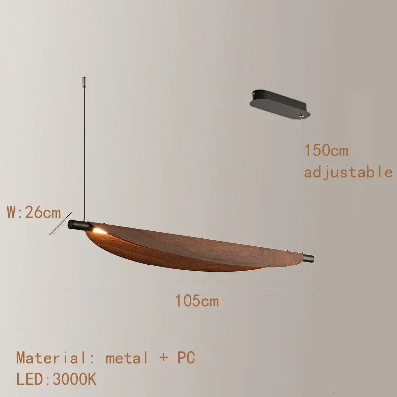 Wooden LED Pendant Lights for Living Dining Room Leaf Chandelier Home Decor Indoor Hanging Design Fixture Suspension Luminaire