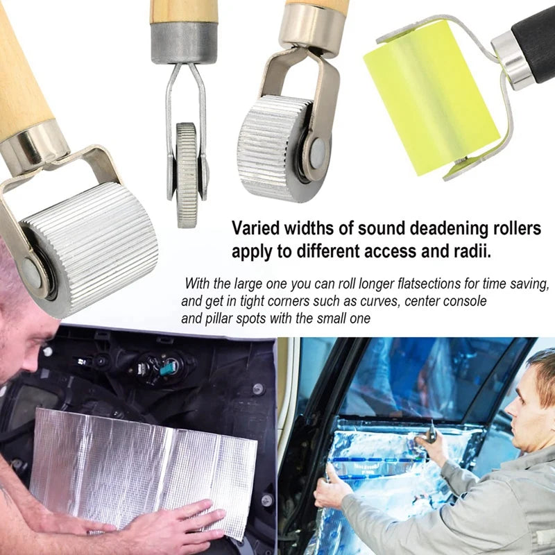 Sound Roller, Sound Deadener Roller Tool Car Sound Deadening Roller Sound Deadener Roller Set, Seam Roller 4 Pcs